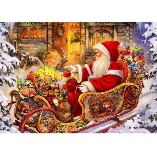 Wooden Jigsaw Puzzle 1000-Piece for Adults – Relaxing Gift Idea & Elegant Home Décor Artwork with Full-Size Poster, Premium Stress Relief Activity - The Little Girl's Christmas Present - Artisan Puzzles