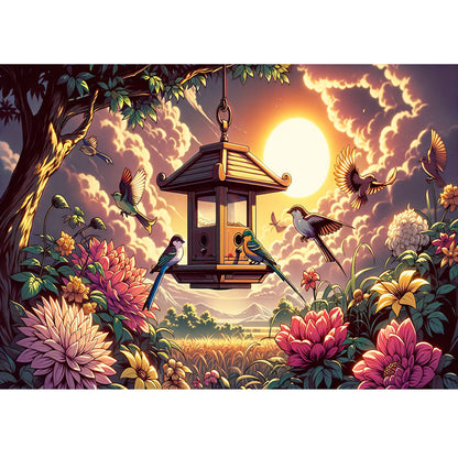 Wooden Jigsaw Puzzle 1000-Piece for Adults – Relaxing Gift Idea & Elegant Home Décor Artwork with Full-Size Poster, Premium Stress Relief Activity - Bird Paradise