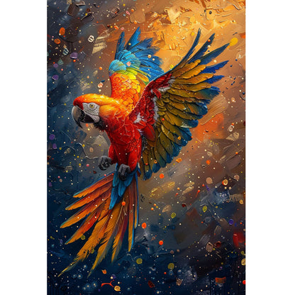 Wooden Jigsaw Puzzle 1000-Piece for Adults – Relaxing Gift Idea & Elegant Home Décor Artwork with Full-Size Poster, Premium Stress Relief Activity - Oil Painting - Parrot Spreading Its Wings