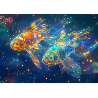 Wooden Jigsaw Puzzle 1000-Piece for Adults – Relaxing Gift Idea & Elegant Home Décor Artwork with Full-Size Poster, Premium Stress Relief Activity - Spirit Carp of the Star Sea