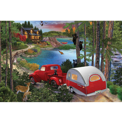 Wooden Jigsaw Puzzle 1000 Piece - Forest Cabin Retreat