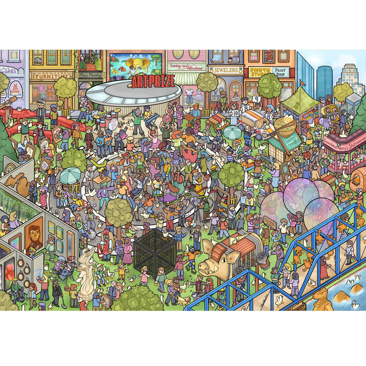 Wooden Jigsaw Puzzle 1000-Piece for Adults – Relaxing Gift Idea & Elegant Home Décor Artwork with Full-Size Poster, Premium Stress Relief Activity - Participate in the Art Awards