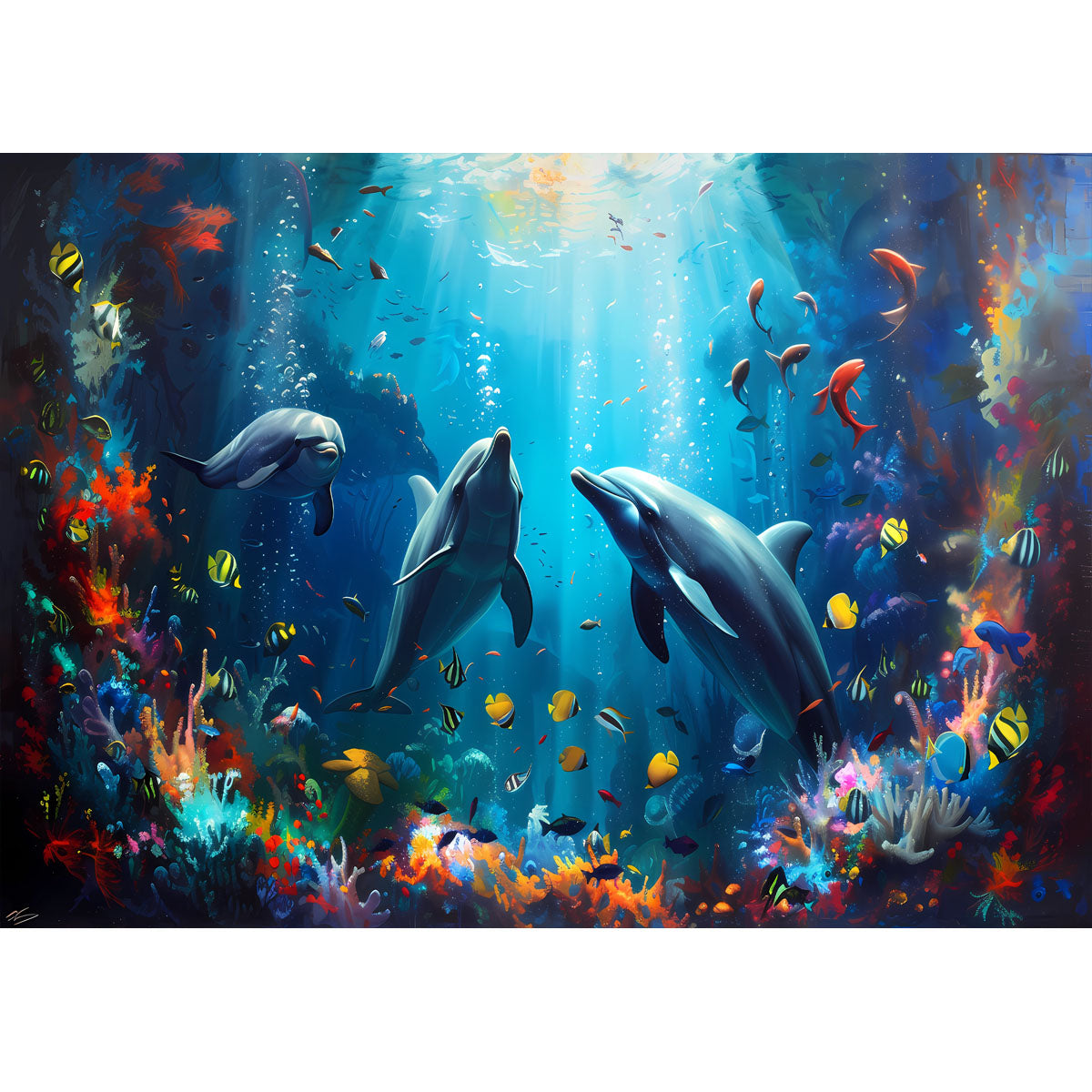 Wooden Jigsaw Puzzle 1000-Piece for Adults – Relaxing Gift Idea & Elegant Home Décor Artwork with Full-Size Poster, Premium Stress Relief Activity - Underwater World 2