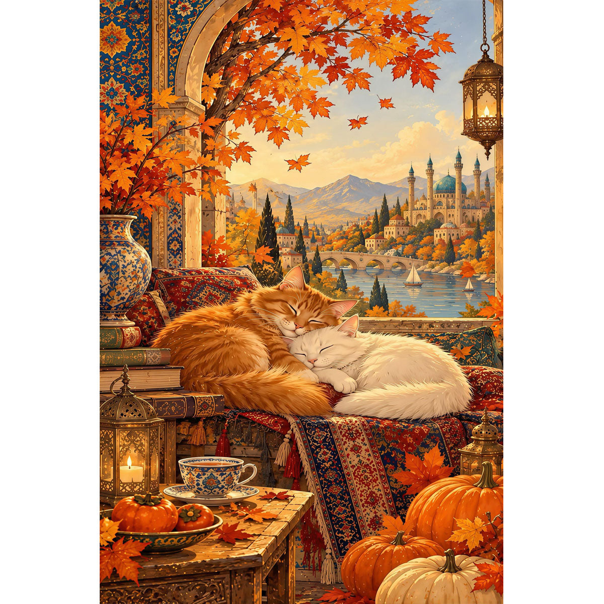 1000-Piece Premium Wooden Jigsaw Puzzle for Adults – Autumn Slumber | Artisan Crafted, Whimsical Shapes & Unique Designs, Best Relaxation Gift