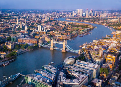 1000-Piece Wooden Jigsaw Puzzle for Adults – Relaxing Gift Idea & Elegant Home Décor Artwork with Full-Size Poster, Premium Stress Relief Activity - Aerial view of London