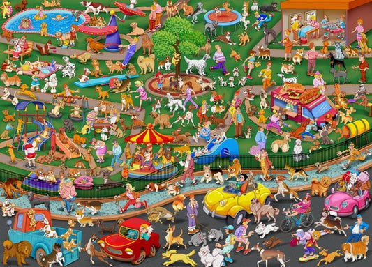 1000-Piece Wooden Jigsaw Puzzle for Adults – Relaxing Gift Idea & Elegant Home Décor Artwork with Full-Size Poster, Premium Stress Relief Activity - Puppy Party