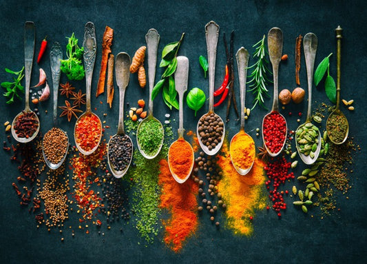 1000-Piece Wooden Jigsaw Puzzle for Adults – Relaxing Gift Idea & Elegant Home Décor Artwork with Full-Size Poster, Premium Stress Relief Activity - Colorful Seasonings