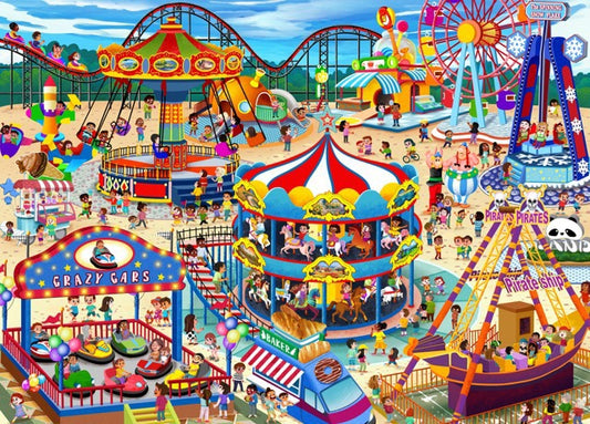 1000-Piece Wooden Jigsaw Puzzle for Adults – Relaxing Gift Idea & Elegant Home Décor Artwork with Full-Size Poster, Premium Stress Relief Activity - Amusement Park
