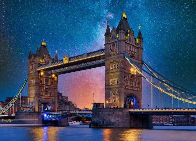 1000-Piece Wooden Jigsaw Puzzle for Adults – Relaxing Gift Idea & Elegant Home Décor Artwork with Full-Size Poster, Premium Stress Relief Activity - Tower Bridge, London