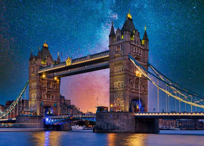 1000-Piece Wooden Jigsaw Puzzle for Adults – Relaxing Gift Idea & Elegant Home Décor Artwork with Full-Size Poster, Premium Stress Relief Activity - Tower Bridge, London