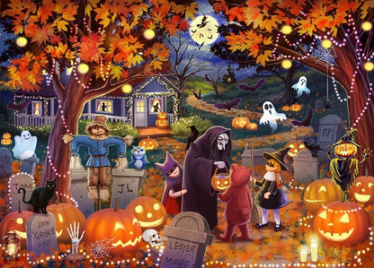 1000-Piece Wooden Jigsaw Puzzle for Adults – Relaxing Gift Idea & Elegant Home Décor Artwork with Full-Size Poster, Premium Stress Relief Activity - Halloween elf