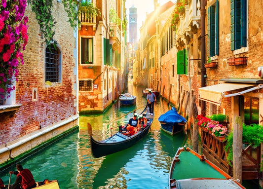 1000-Piece Wooden Jigsaw Puzzle for Adults – Relaxing Gift Idea & Elegant Home Décor Artwork with Full-Size Poster, Premium Stress Relief Activity - The Canals of Venice
