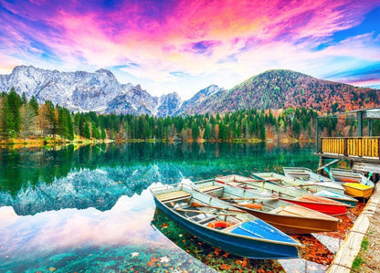 1000-Piece Wooden Jigsaw Puzzle for Adults – Relaxing Gift Idea & Elegant Home Décor Artwork with Full-Size Poster, Premium Stress Relief Activity - Fusinaiko Lake