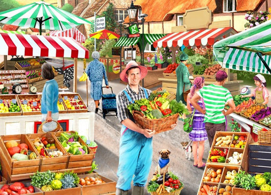 1000-Piece Wooden Jigsaw Puzzle for Adults – Relaxing Gift Idea & Elegant Home Décor Artwork with Full-Size Poster, Premium Stress Relief Activity - Farmer's Market