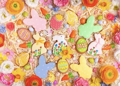 1000-Piece Wooden Jigsaw Puzzle for Adults – Relaxing Gift Idea & Elegant Home Décor Artwork with Full-Size Poster, Premium Stress Relief Activity - Easter Cookies