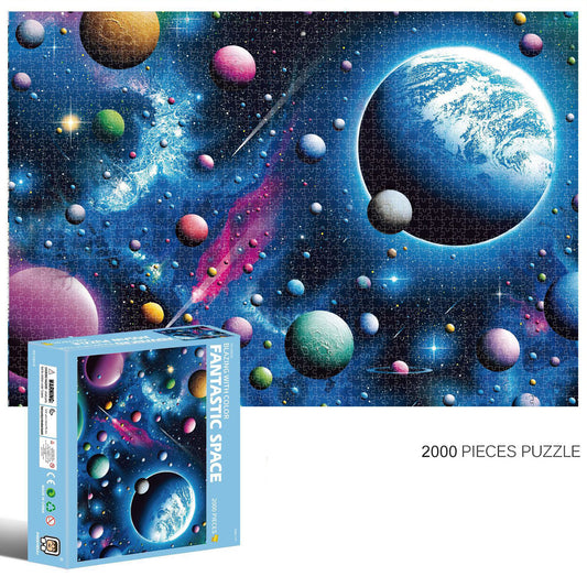 2000-Piece Cardboard Jigsaw Puzzle for Adults – Relaxing Gift Idea & Elegant Home Décor Artwork with Full-Size Poster, Premium Stress Relief Activity - Fantastic Space