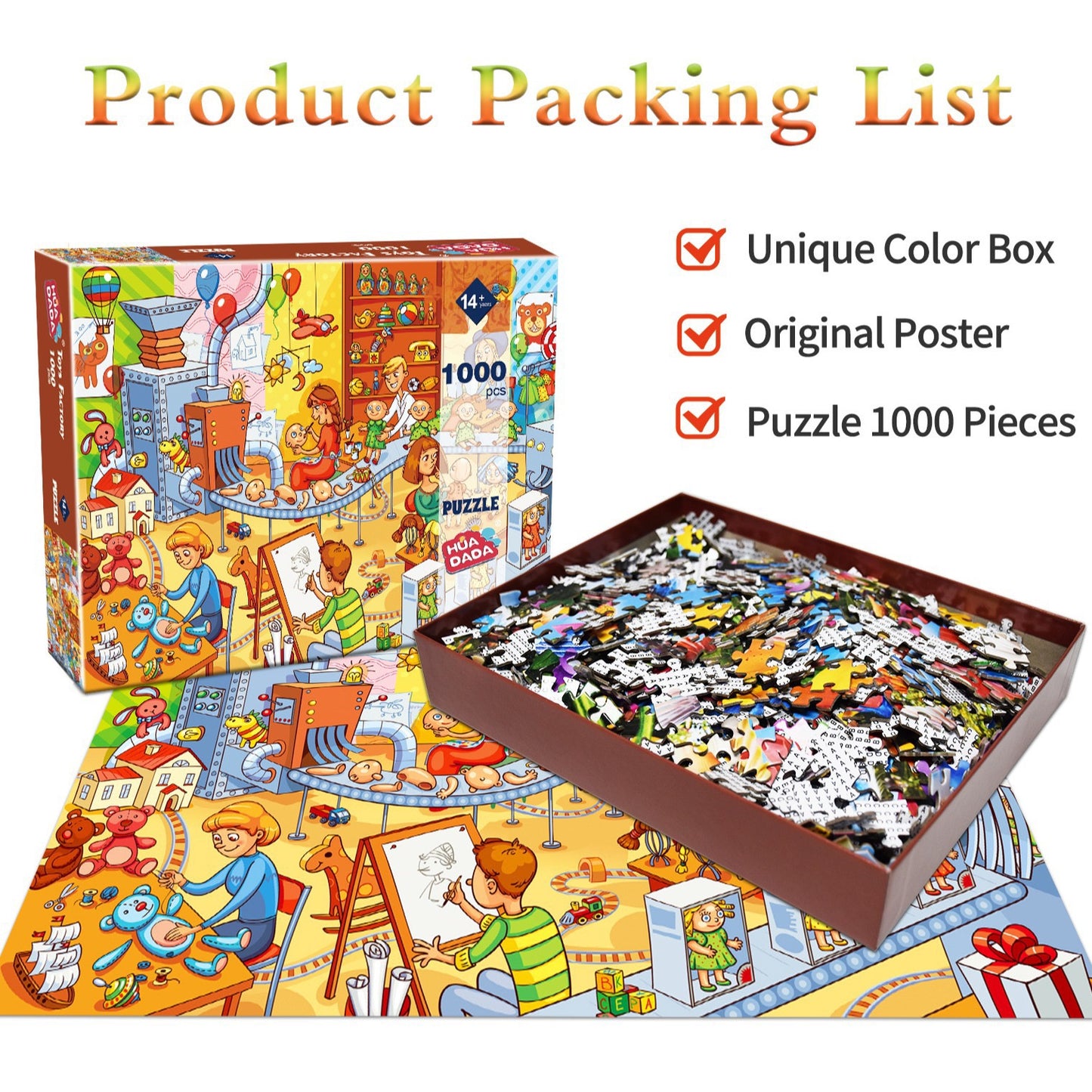 1000-Piece Wooden Jigsaw Puzzle for Adults – Relaxing Gift Idea & Elegant Home Décor Artwork with Full-Size Poster, Premium Stress Relief Activity - Get Ready to Go.