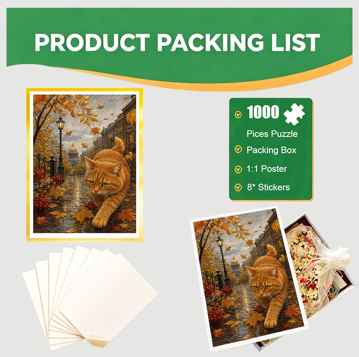 1000-Piece Premium Wooden Jigsaw Puzzle for Adults –Street Cat | Artisan Crafted, Whimsical Shapes & Unique Designs, Best Relaxation Gift