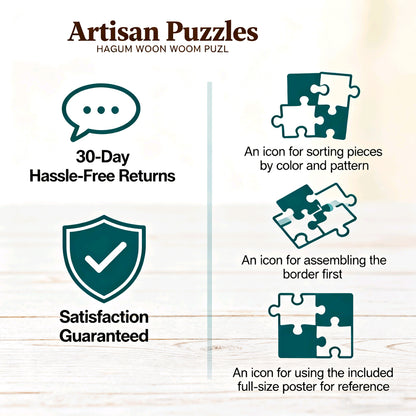 Wooden Jigsaw Puzzle 1000-Piece for Adults – Relaxing Gift Idea & Elegant Home Décor Artwork with Full-Size Poster, Premium Stress Relief Activity - The Tiger in the Forest