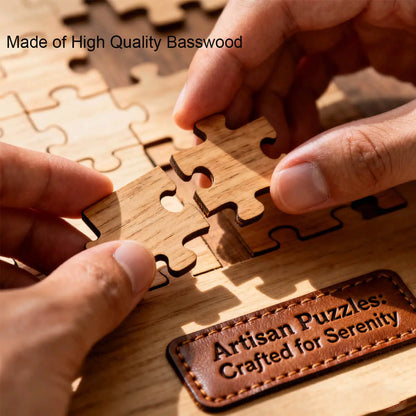 1000-Piece Premium Wooden Jigsaw Puzzle for Adults – Tiger Serenity | Artisan Crafted, Whimsical Shapes & Unique Designs, Best Relaxation Gift