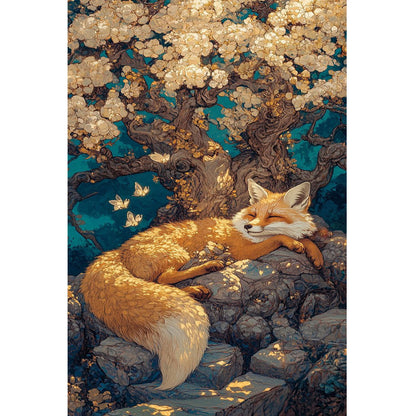 1000-Piece Premium Wooden Jigsaw Puzzle for Adults – Sleeping Fox | Artisan Crafted, Whimsical Shapes & Unique Designs, Best Relaxation Gift