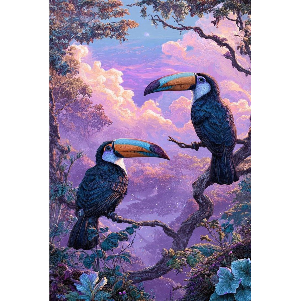 1000-Piece Premium Wooden Jigsaw Puzzle for Adults –Toucan Birds | Artisan Crafted, Whimsical Shapes & Unique Designs, Best Relaxation Gift