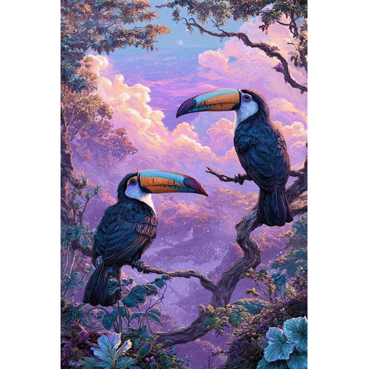 1000-Piece Premium Wooden Jigsaw Puzzle for Adults –Toucan Birds | Artisan Crafted, Whimsical Shapes & Unique Designs, Best Relaxation Gift