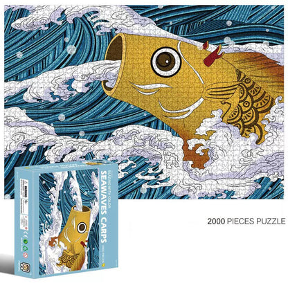 2000-Piece Cardboard Jigsaw Puzzle for Adults – Relaxing Gift Idea & Elegant Home Décor Artwork with Full-Size Poster, Premium Stress Relief Activity - Seavaes Carps