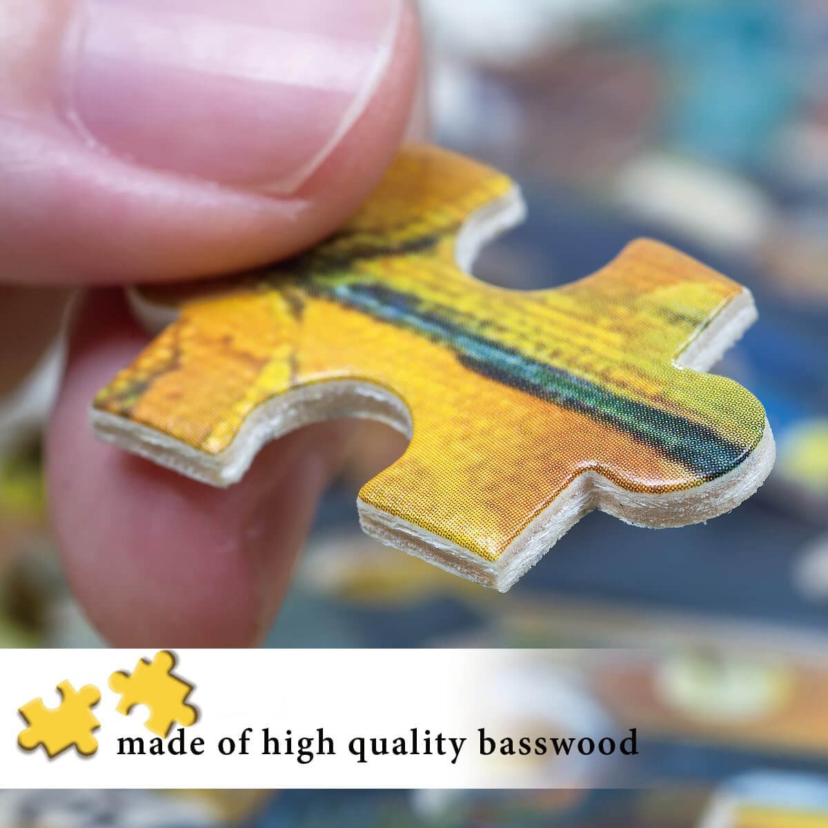 1000-Piece Premium Wooden Jigsaw Puzzle for Adults – Blue Rey 25 | Artisan Crafted, Whimsical Shapes & Unique Designs, Best Relaxation Gift