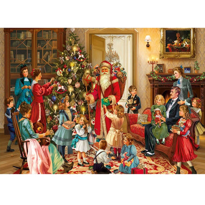 Wooden Jigsaw Puzzle 1000-Piece for Adults – Relaxing Gift Idea & Elegant Home Décor Artwork with Full-Size Poster, Premium Stress Relief Activity - Christmas Reunion - Artisan Puzzles