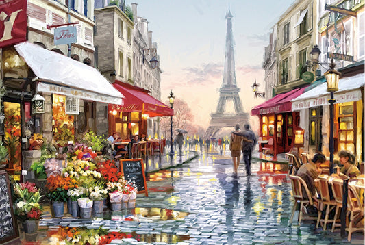1000-Piece Wooden Jigsaw Puzzle for Adults – Relaxing Gift Idea & Elegant Home Décor Artwork with Full-Size Poster, Premium Stress Relief Activity - Flower Shop under the Tower
