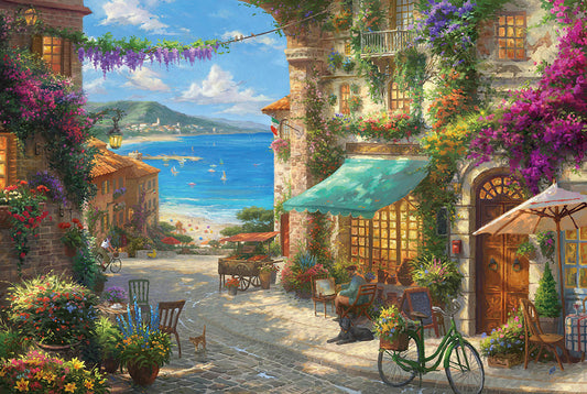 1000-Piece Jigsaw Puzzle for Adults – Relaxing Gift Idea & Elegant Home Décor Artwork with Full-Size Poster, Premium Stress Relief Activity - Seaside Resort