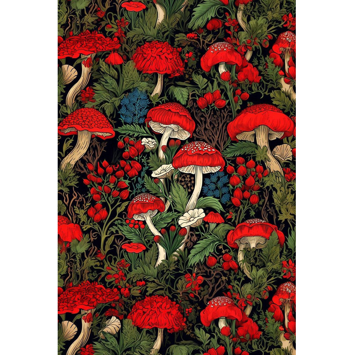 1000-Piece Premium Wooden Jigsaw Puzzle for Adults – Red Mushrooms | Artisan Crafted, Whimsical Shapes & Unique Designs, Best Relaxation Gift