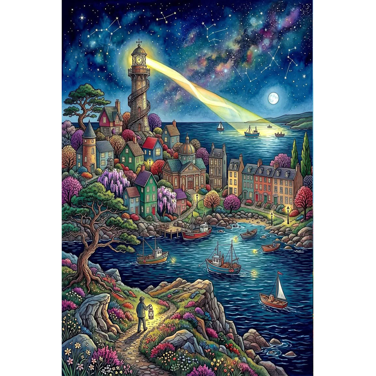1000-Piece Premium Wooden Jigsaw Puzzle for Adults – Magic Castle | Artisan Crafted, Whimsical Shapes & Unique Designs, Best Relaxation Gift