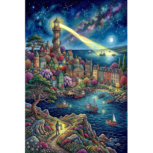 1000-Piece Premium Wooden Jigsaw Puzzle for Adults – Magic Castle | Artisan Crafted, Whimsical Shapes & Unique Designs, Best Relaxation Gift
