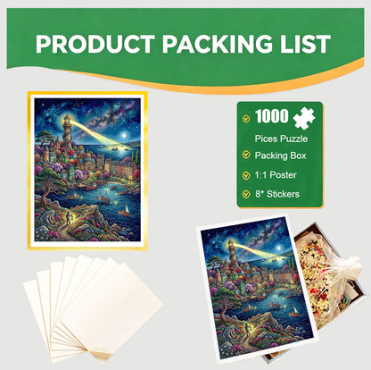 1000-Piece Premium Wooden Jigsaw Puzzle for Adults – Magic Castle | Artisan Crafted, Whimsical Shapes & Unique Designs, Best Relaxation Gift
