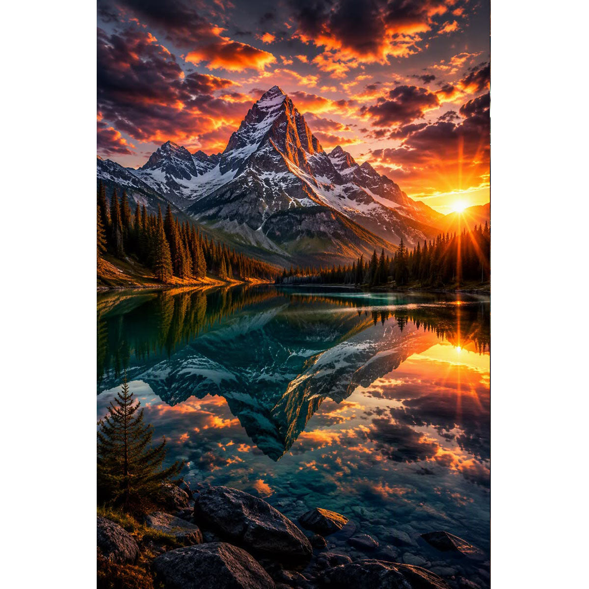 1000-Piece Premium Wooden Jigsaw Puzzle for Adults – Mountain Sunset | Artisan Crafted, Whimsical Shapes & Unique Designs, Best Relaxation Gift