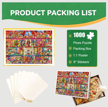 1000-Piece Premium Wooden Jigsaw Puzzle for Adults – Circus Wonders | Artisan Crafted, Whimsical Shapes & Unique Designs, Best Relaxation Gift
