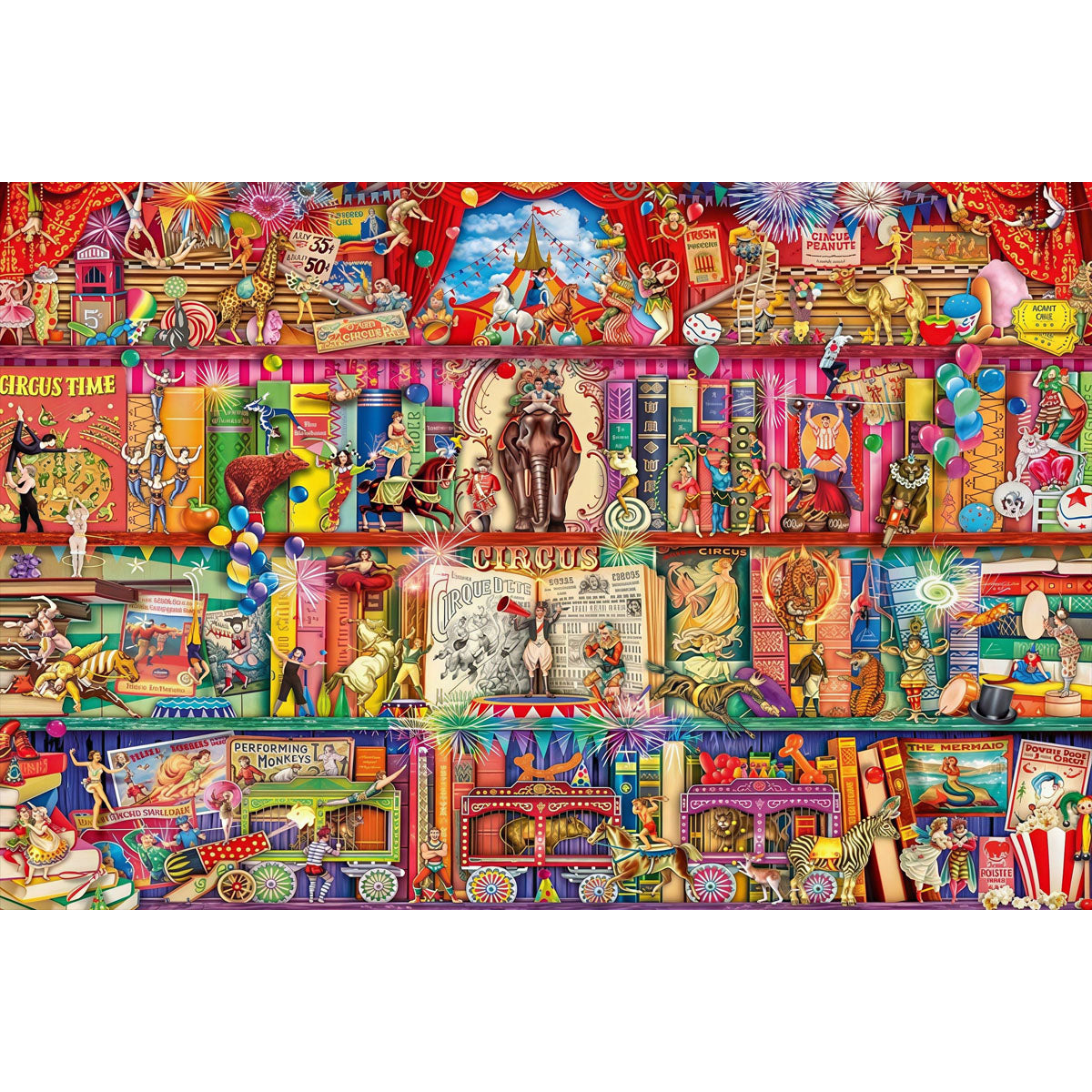 1000-Piece Premium Wooden Jigsaw Puzzle for Adults – Circus Wonders | Artisan Crafted, Whimsical Shapes & Unique Designs, Best Relaxation Gift