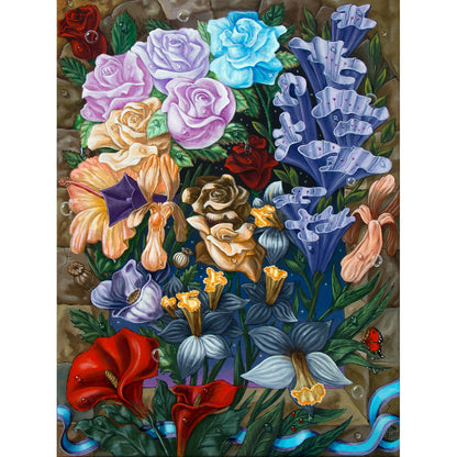 Wooden Jigsaw Puzzle 1000-Piece for Adults – Relaxing Gift Idea & Elegant Home Décor Artwork with Full-Size Poster, Premium Stress Relief Activity - A bouquet for Albert Einstein - Artisan Puzzles