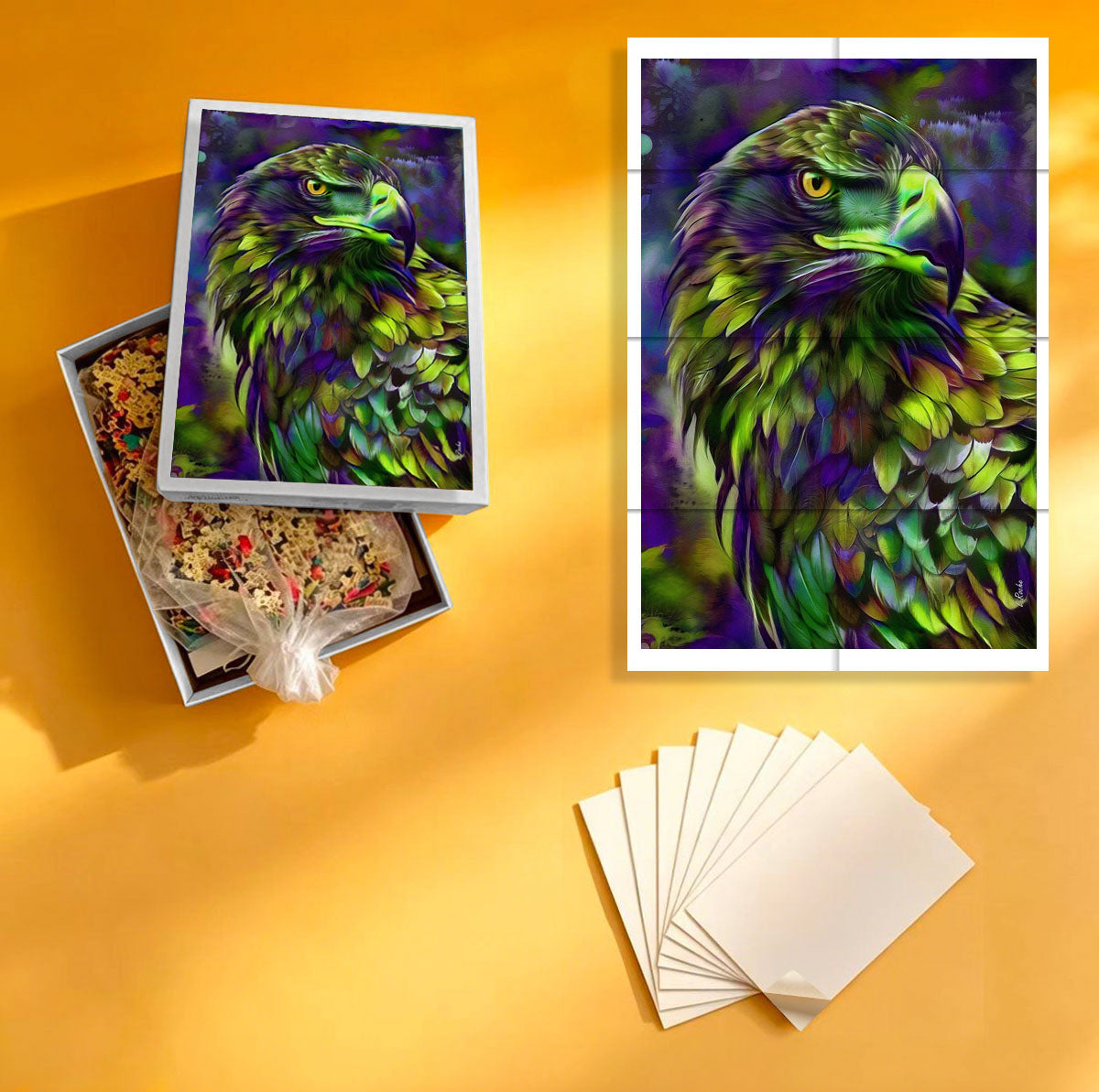 1000-Piece Premium Wooden Jigsaw Puzzle for Adults – Aguila Spirit | Artisan Crafted, Whimsical Shapes & Unique Designs, Best Relaxation Gift