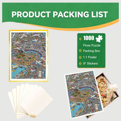 1000-Piece Premium Wooden Jigsaw Puzzle for Adults – Airport Hustle | Artisan Crafted, Whimsical Shapes & Unique Designs, Best Relaxation Gift