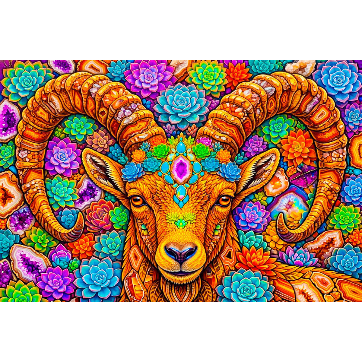 1000-Piece Premium Wooden Jigsaw Puzzle for Adults – Alpine Ibex | Artisan Crafted, Whimsical Shapes & Unique Designs, Best Relaxation Gift
