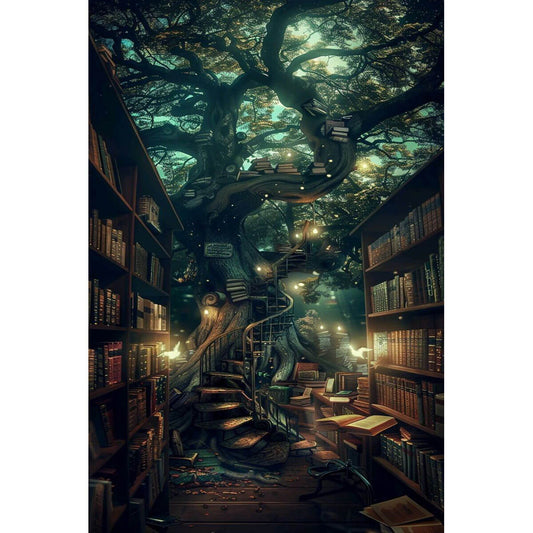 Wooden Jigsaw Puzzle 1000 Piece - Ancient Tree Library
