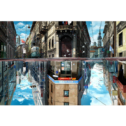 Wooden Jigsaw Puzzle 1000 Piece - Anime City Reflection