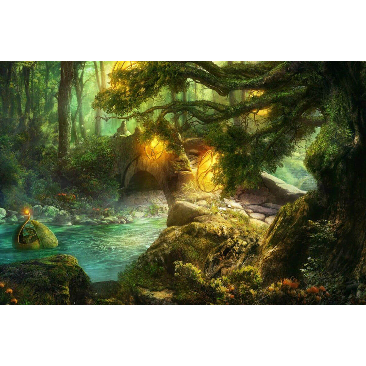 1000-Piece Premium Wooden Jigsaw Puzzle for Adults – Atlantis Fireworks | Artisan Crafted, Whimsical Shapes & Unique Designs, Best Relaxation Gift