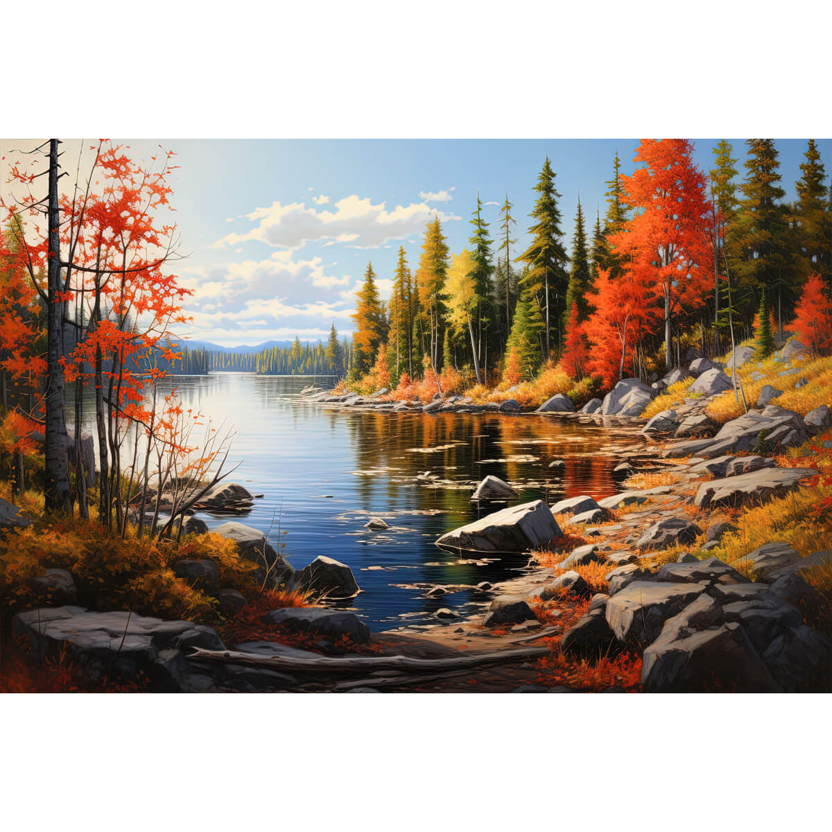 1000-Piece Premium Wooden Jigsaw Puzzle for Adults – Autumn Lake Serenity | Artisan Crafted, Whimsical Shapes & Unique Designs, Best Relaxation Gift