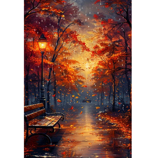 1000-Piece Premium Wooden Jigsaw Puzzle for Adults – Autumn Path | Artisan Crafted, Whimsical Shapes & Unique Designs, Best Relaxation Gift
