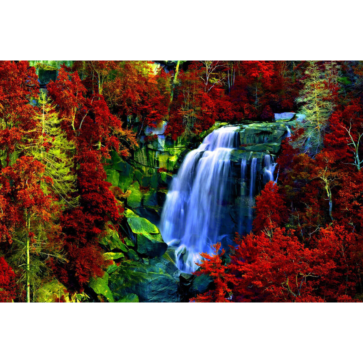 1000-Piece Premium Wooden Jigsaw Puzzle for Adults – Autumn Waterfall | Artisan Crafted, Whimsical Shapes & Unique Designs, Best Relaxation Gift