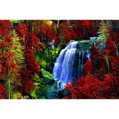 1000-Piece Premium Wooden Jigsaw Puzzle for Adults – Autumn Waterfall | Artisan Crafted, Whimsical Shapes & Unique Designs, Best Relaxation Gift